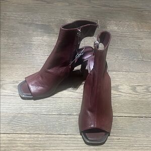 DKNY Maroon Open-Toe Heels